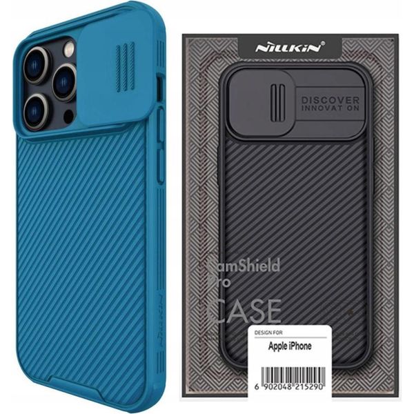 Nillkin Camshield Pro Custodia Iphone 14 Pro Max Coperchio Blindato Per Fotocamera Blu-image