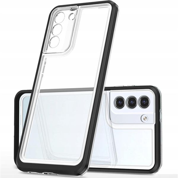 Custodia Clear 3In1 Per Samsung Galaxy S21+ 5G (S21 Plus 5G) Cover In Gel Con Cornice Nera-image