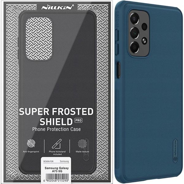 Nillkin Super Frosted Shield Pro Custodia Durevole Samsung Galaxy A73 Blu-image