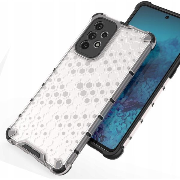 Custodia Blindata A Nido D'ape Con Cornice In Gel Samsung Galaxy A73 Trasparente-image