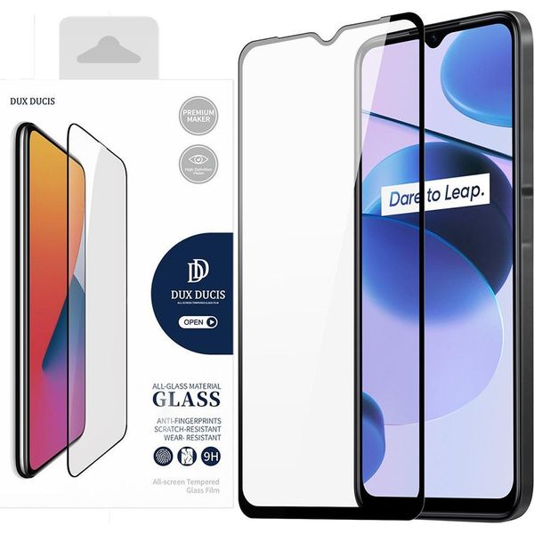 Dux Ducis 9D Vetro Temperato 9H Per L'intero Schermo Con Realme C35 Frame Black (Case Friendly)-image