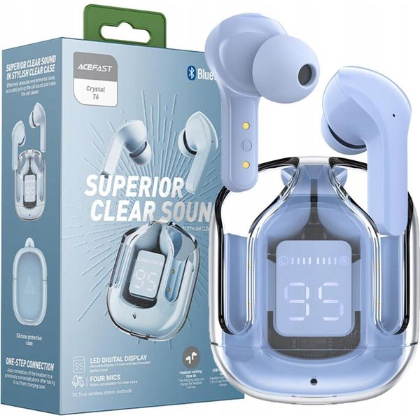 Acefast T6 Cuffie Wireless Intracanalari Tws Bluetooth - Blu Chiaro-image