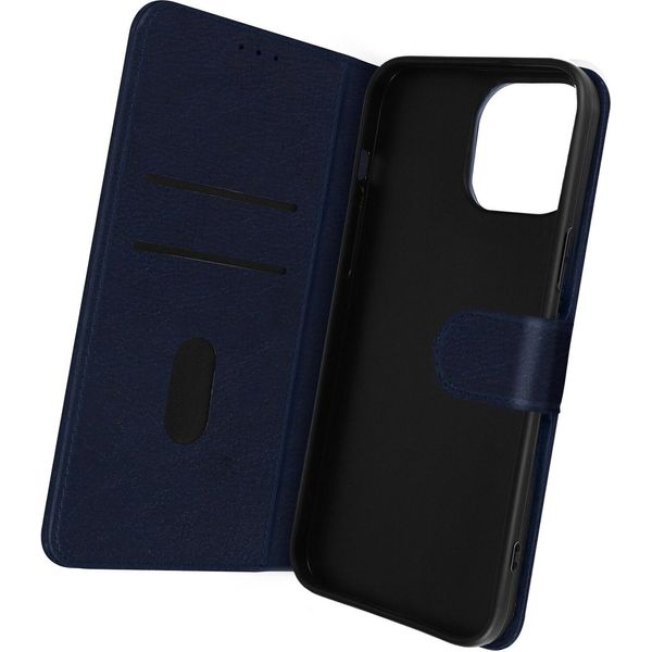 Avizar, Custodia In Pelle Finta Con Funzione Di Supporto Per Apple Iphone 14 Pro Max, Blu Scuro-image