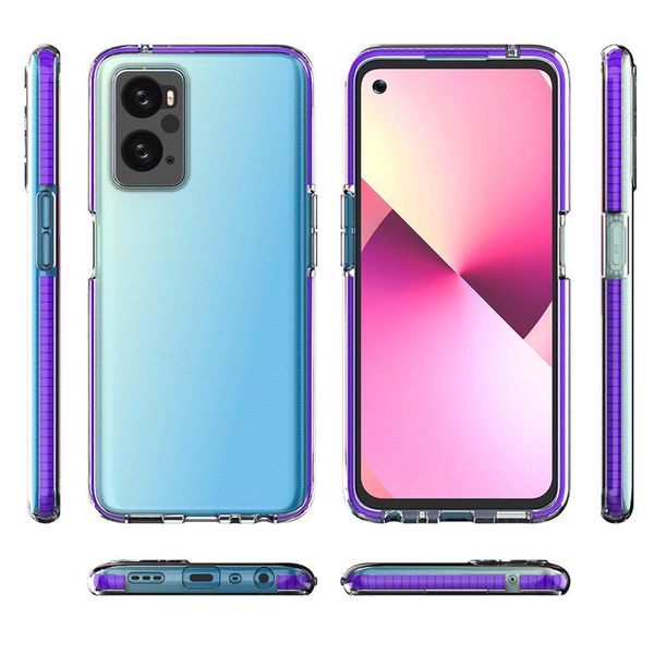 Custodia Primavera Realme 9I, Oppo A36 / A76 / A96 Custodia In Silicone Con Cornice Blu Chiaro-image