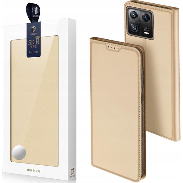 Dux Ducis Skin Pro Xiaomi 13 Custodia Con Flap Card Wallet Stand Oro-image