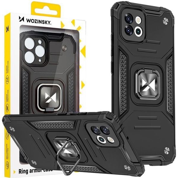Wozinsky Anello Armatura Custodia Samsung Galaxy A03 Coperta Blindata Supporto Magnetico Anello Nero-image