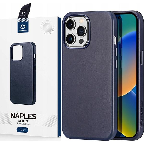 Dux Ducis Napoli Iphone 14 Pro Max Custodia Magnetica In Pelle Magsafe Blu-image