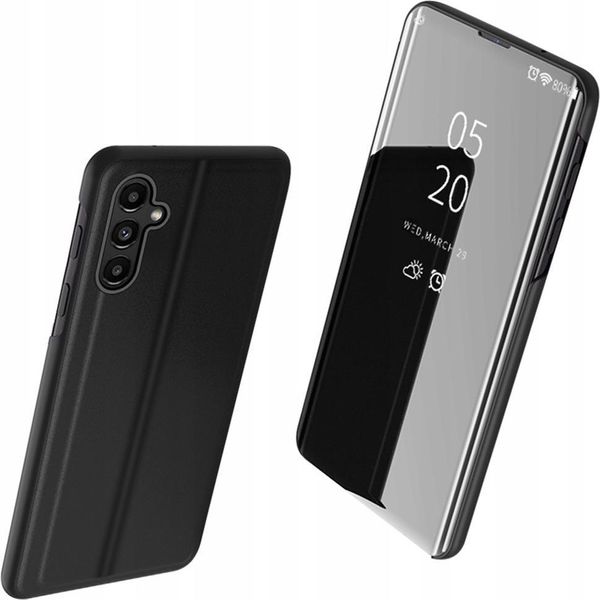 Custodia Clear View Per Samsung Galaxy A14 Cover Con Aletta Nera-image