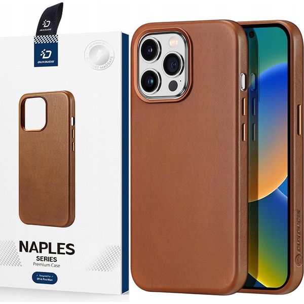 Dux Ducis Napoli Iphone 14 Pro Max Custodia In Pelle Magnetica Magsafe Brown-image