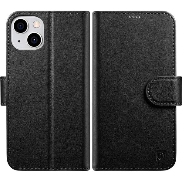 Icarer Olio Cera Portafoglio Custodia 2In1 Iphone 14 Plus In Pelle Con Flap Anti-Rfid Nero (Wmi14220723-Bk)-image