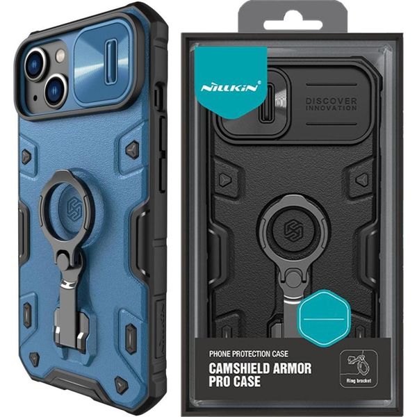 Nillkin Camshield Armor Pro Custodia Magnetica Iphone 14 Plus Custodia Magnetica Magsafe Con Copertura Per Fotocamera Blu-image