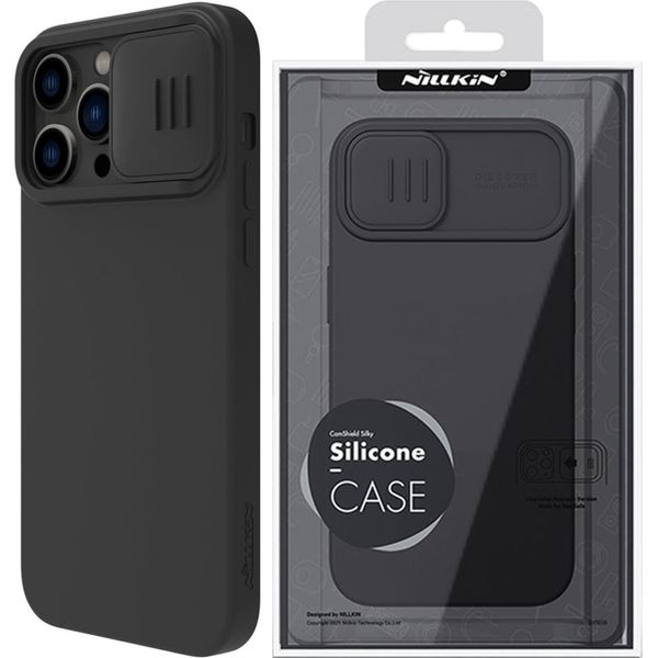 Nillkin Camshield Silky Custodia In Silicone Custodia Per Iphone 14 Pro Max Con Copertura Della Fotocamera Nero-image