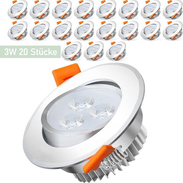 Jiubiaz 20X 3W Bianco Freddo Led Faretti Da Incasso Faretti Da Soffitto Led Spot Da Soffitto Faretti Da Soffitto Faretti Da Incasso Luci Da Incasso Per Il Bagno Cucina Camera Da Letto-image