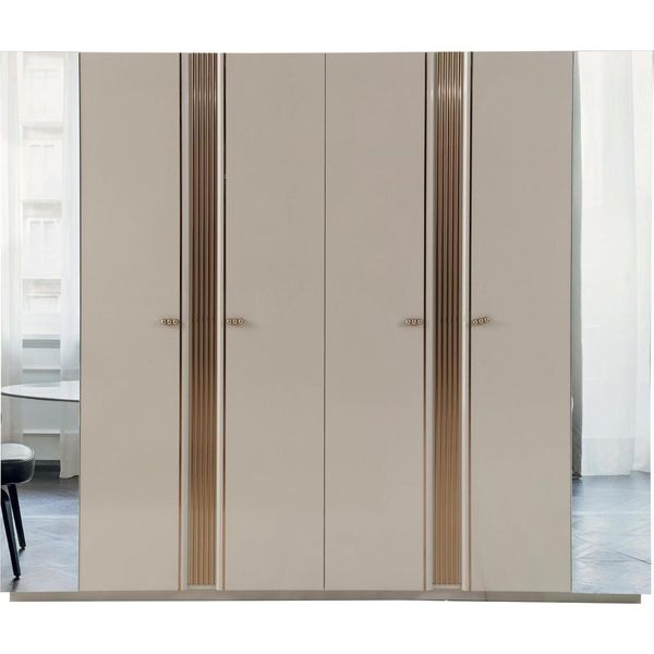 Armadio Di Design Armadio In Legno Beige Per Bambini A 6 Ante Novità-image
