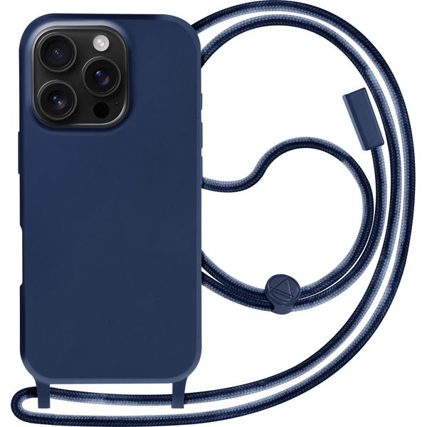 Avizar, Custodia A Catena Semirigida Soft Touch Per Apple Iphone 16 Pro, Blu Scuro-image