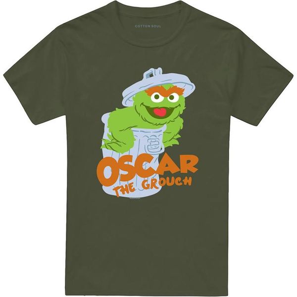 Sesame Street - Maglietta Uomo/Donna Unisex TV21510 (Xl) (Verde Militare)-image