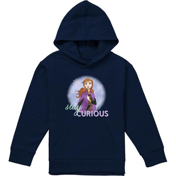 Frozen - Felpa Con Cappuccio "Stay Curious"" Per Bambini TV21581 (116) (Nero)"-image