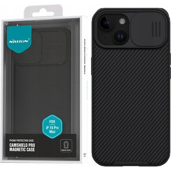 Custodia Magnetica Nillkin Camshield Pro Per Iphone 15 Plus Con Copertura Della Fotocamera - Nero-image