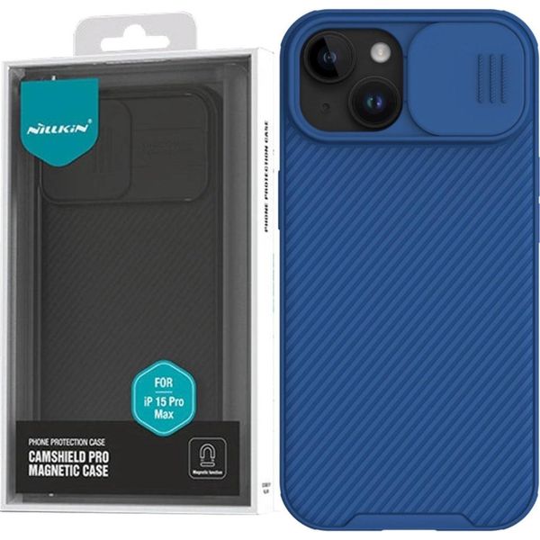Custodia Magnetica Nillkin Camshield Pro Per Iphone 15 Plus Con Copertura Della Fotocamera - Blu-image