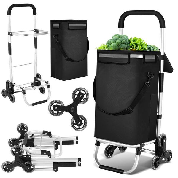Carrello Spesa Tolletour Carrello Spesa Pieghevole Carrello Portatile Leggero Con Funzione Di Montascale 40 L-image