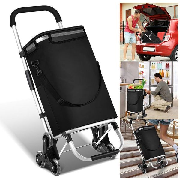 Carrello Spesa Clanmacy Carrello Spesa Pieghevole Carrello Spesa Pieghevole Sistema Di Ruote 3+3 Carrello Leggero 40 L-image