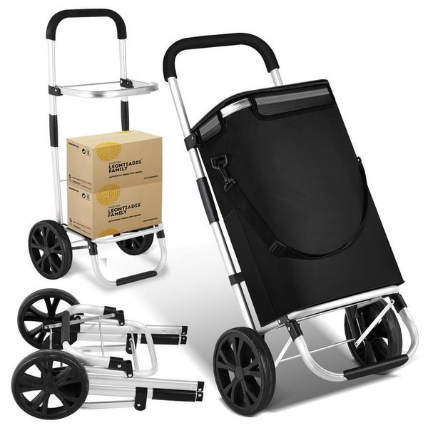 Hengda Carrello Spesa 3In1 Con Ruote 40L Fino A 40 Kg Carrello Spesa Carrello Spesa Con Vano Refrigerante 2 Ruote-image