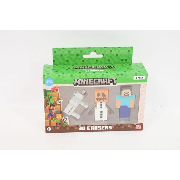 P.M.I Kids World Minecraft 3D Erasers - 3 Pack Ver.B-image