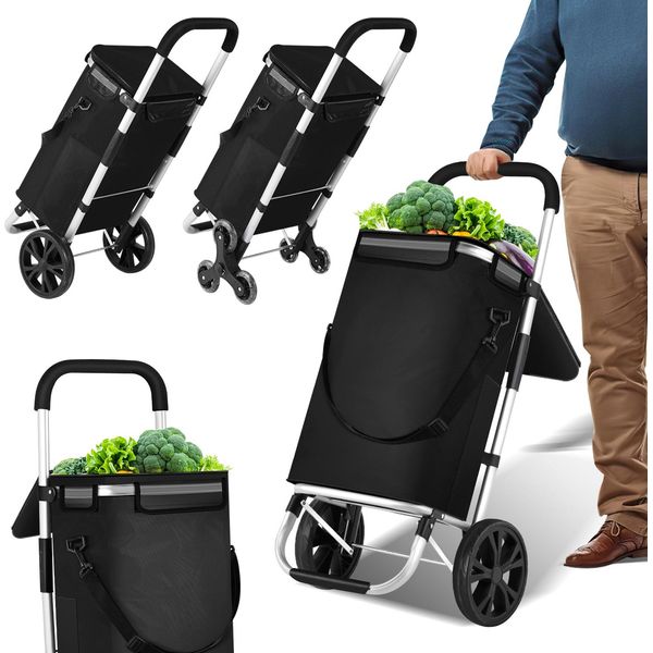 Carrello Spesa Aopunly, 2 Ruote, Con Scomparto Refrigerato, Shopper Pieghevole-image
