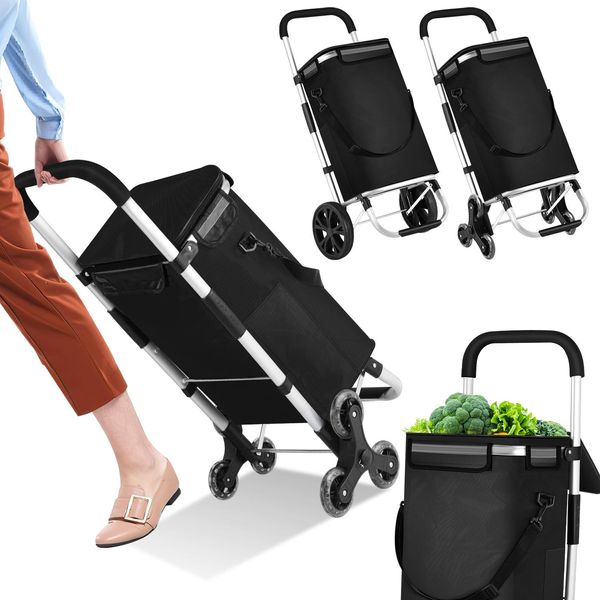Carrello Spesa Hebitod, 6 Ruote, Con Scomparto Refrigerante E Ruote Montascale, Shopper Pieghevole-image