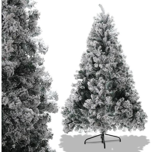 Jopassy Albero Di Natale Abete Con Supporto In Metallo Per Decorazione Natalizia Con Neve, Albero Di Natale 550 Punte Aghi In Pvc, Verde, 150Cm-image