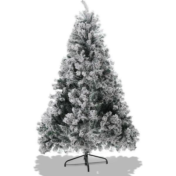 Tolletour Albero Di Natale Abete Con Supporto In Metallo Per Decorazione Natalizia Con Neve, Albero Di Natale 550 Punte Aghi In Pvc, Verde, 150Cm-image