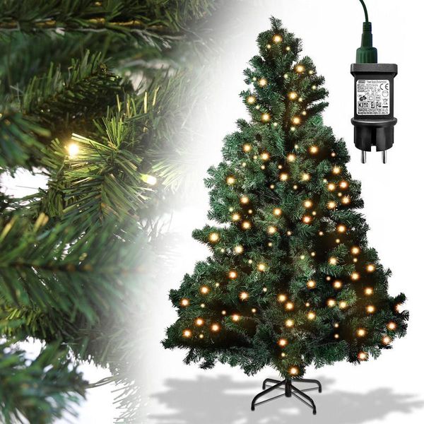 Yakimz 210 Albero Di Natale Artificiale Con 1200 Aghi In Pvc, 400 Luci Led Bianco Caldo E Supporto In Metallo, Abete, Albero Di Natale-image