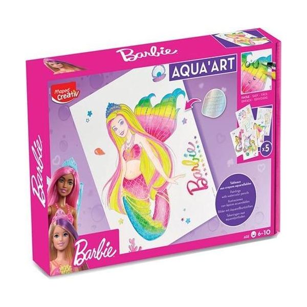 Maped 907063 Maped Set Acquerello Creativo Aqua Art Barbie (Dreamtopia)-image