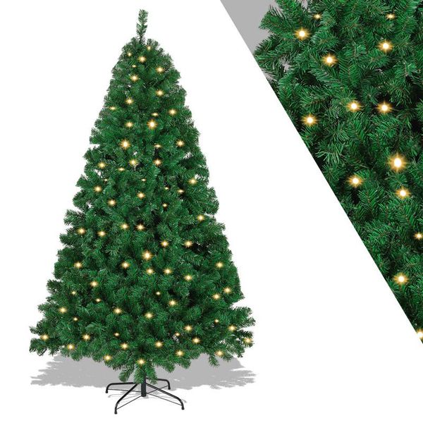 Tolletour 210Cm Albero Di Natale Artificiale Con Illuminazione Albero Di Natale A Led Per La Decorazione Natalizia, In Pe E Pvc, (Ø Circa 128Cm) Con 1200 Punte-image