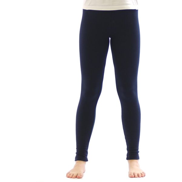 Leggings Termici Da Bambina In Pile Pantaloni Lunghi In Cotone Blu Scuro 128-image