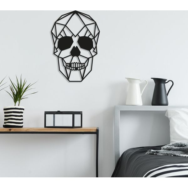 Wallity, Teschio, Decorazione Murale, Nero, Metallo, 35 X 50 Cm-image