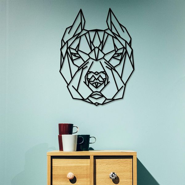 Wallity, Pit Bull, Decorazione Da Parete, Nero, Metallo, 43 X 56 Cm-image
