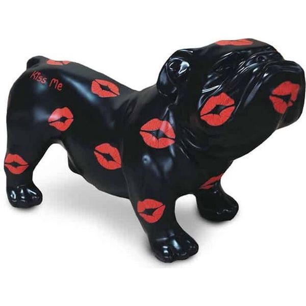 Casa Padrino Figura Decorativa Di Design Cane Bulldog Nero/Rosso 57 X 25 X H. 35 Cm - Scultura Decorativa Resistente Alle Intemperie - Decorazione Soggiorno - Decorazione Giardino - Figura Animale Decorativa Di Design-image