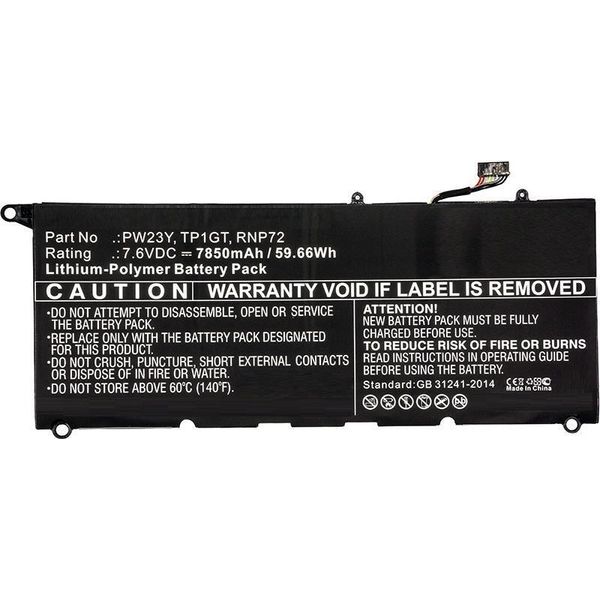 Coreparts - Batteria Per Computer Portatile - Polimeri Di Litio - 7850 Mah - 59,7 Wh - Nero - Per Dell Xps 13 9360 (MBXDE-BA0116)-image