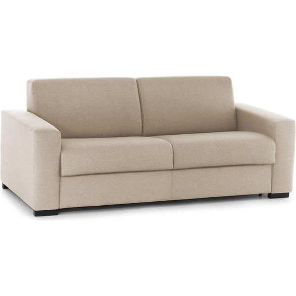 Talamo Italia Divano Fisso 2 Posti Cianite 95X180X90H Cm Beige Beige, Sfoderabile Vano Contenitore Porta Cuscini Italy-image