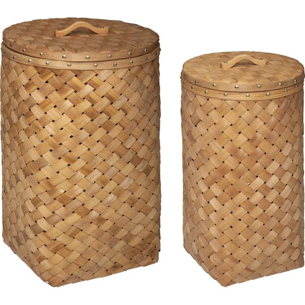 Set Di 2 Cesti Per La Biancheria - Vimini Chiaro - Atmosphera CréAteur D'intéRieur-image