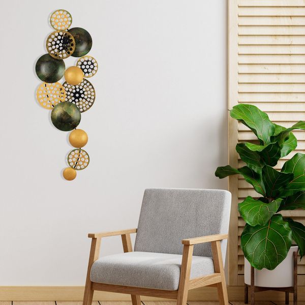 Wallity, Bronte - CH103-5, Decorazione Da Parete, Multicolore, Metallo, 90 X 42 X 8 Cm-image
