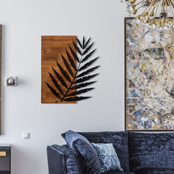 Wallity, Leaf3 Metal Decor, Decorazione Da Parete, Nero, Metallo, 50 X 58 Cm-image