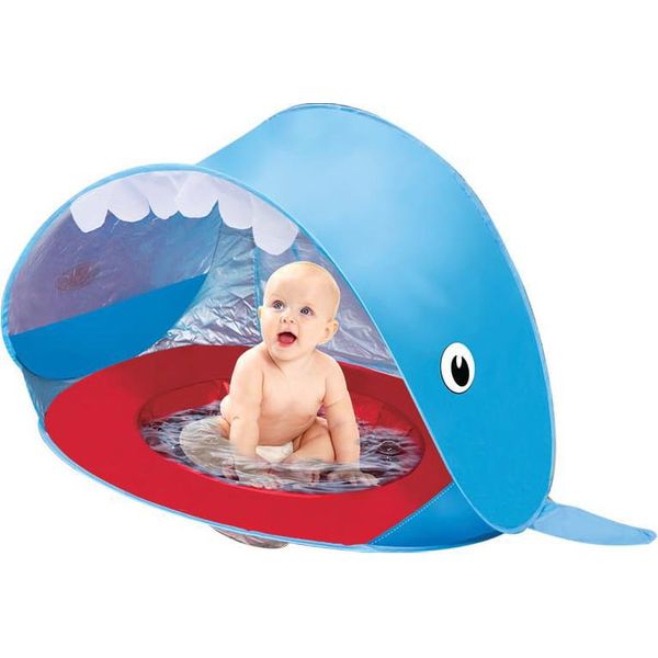 Tenda Da Spiaggia Blu Per Bambini Con Piscina, Tenda Da Spiaggia Pop-Up Per Bambini-image