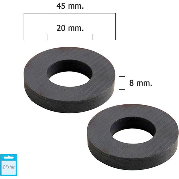 Anello Magnetico In Ferrite Wolfpack 45X20X8 Mm. (Blister 2 Pezzi)-image