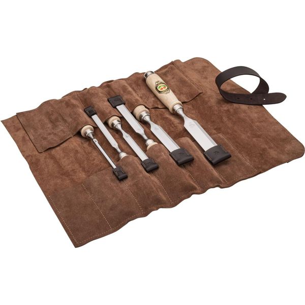 Set Di Scalpelli Da Ciliegio 6 Pezzi Con Custodia In Pelle 6-10-12-16-20-26-image