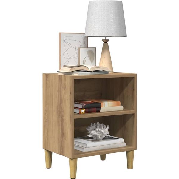 Vidaxl Comodini 2 Pz. Rovere Artigianale 40X30X50 Cm Materiale A Base Di Legno-image