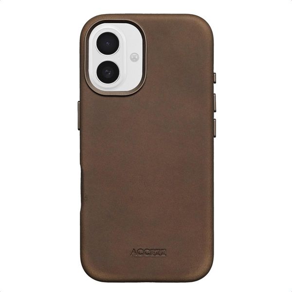 Cover Per Iphone 16 - Vera Pelle - Custodia Rigida/Copertura Posteriore Accezz - Marrone-image