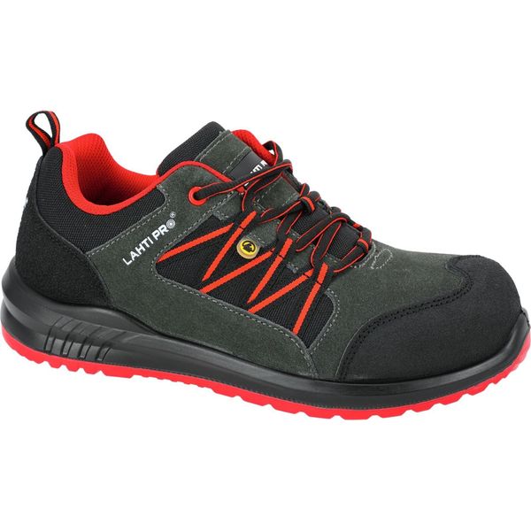 Esd-Schuhe Wildleder/Oxford Graphit-Rot, S1 Fo Sr, "45"", Ce, Lahti"-image