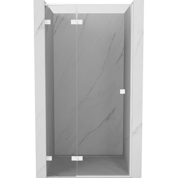 Mexen Lunar L Porta Doccia Ad Anta Battente Sinistra 115 Cm, Trasparente, Bianco - 834L-115-000-20-00-L-image